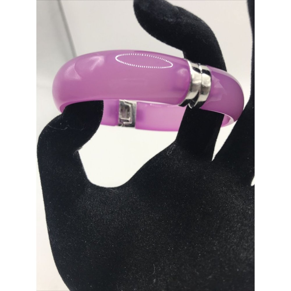 Grain De Beaute Aznavour ‎ Purple Translucent Clamper Bracelet 6.5" bangle hinge